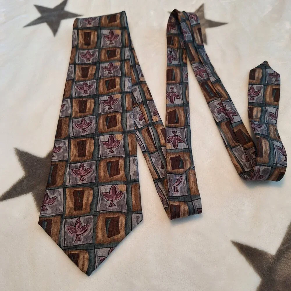 Lot of 2 Mens Silk Neck Ties Unique Patterns Jack Harper & Jimmy V‎ Preppy Party